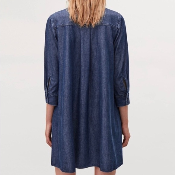 COS Denim V-Neck Buttoned Down Dress Size 2 - Picture 8 of 14